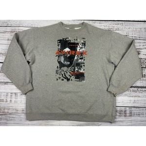 Vtg Y2K Avirex Ground Zero Hand Combat 3rd Rank Crew‎ Neck Sweatshirt Sz 2XL